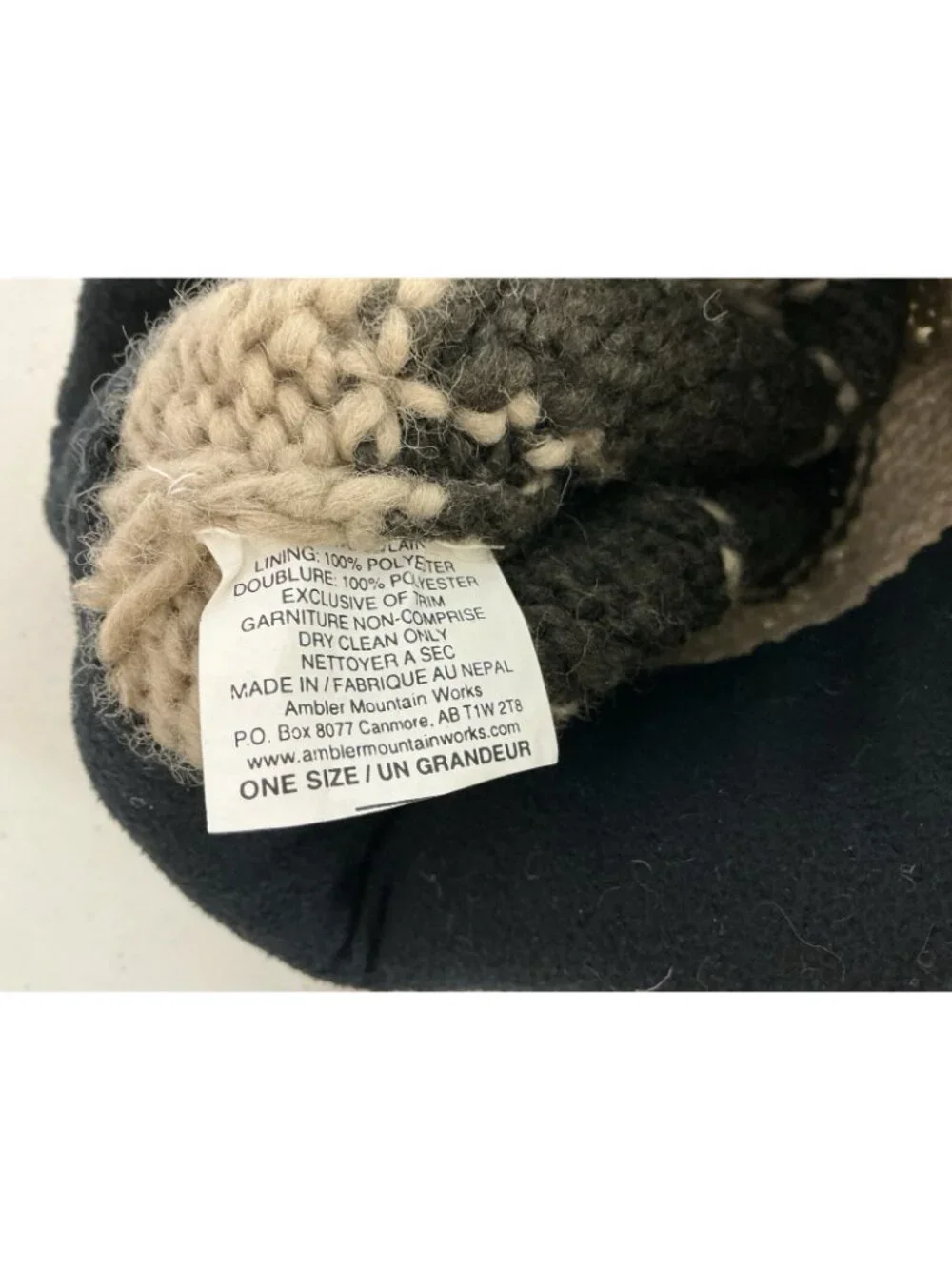 Ambler Handknit Wool Hat Beanie Made in Nepal Womens One Size